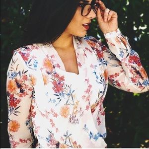 H&M Long Sleeve Floral Blouse